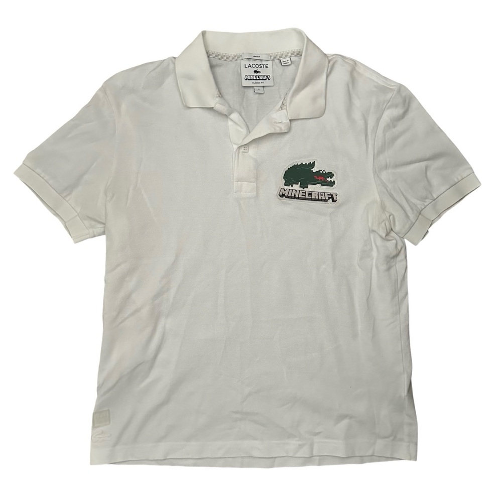 Lacoste x Minecraft Men's Classic Fit‎ L.12.12 Badge Polo White Size Medium